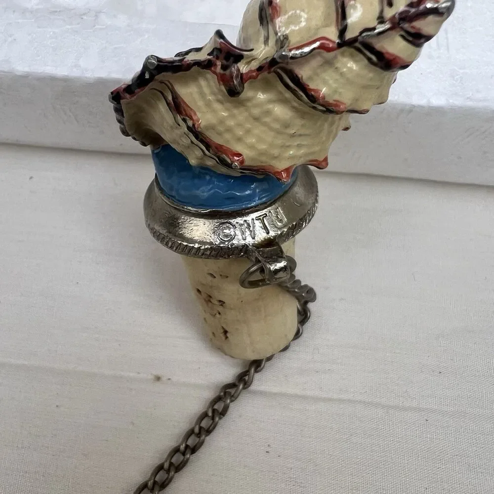 Lot Of‎ 4 Wine Bottle Stopper Deck Head The Thinker From H.M.Seashell From WTU